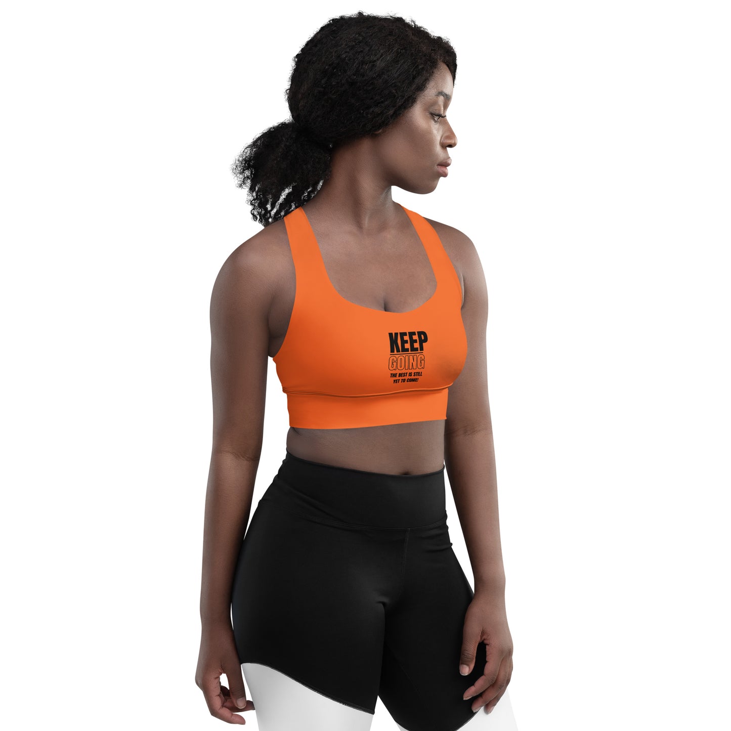 Longline Sports Bra-KEEP GOING (ORANGE)