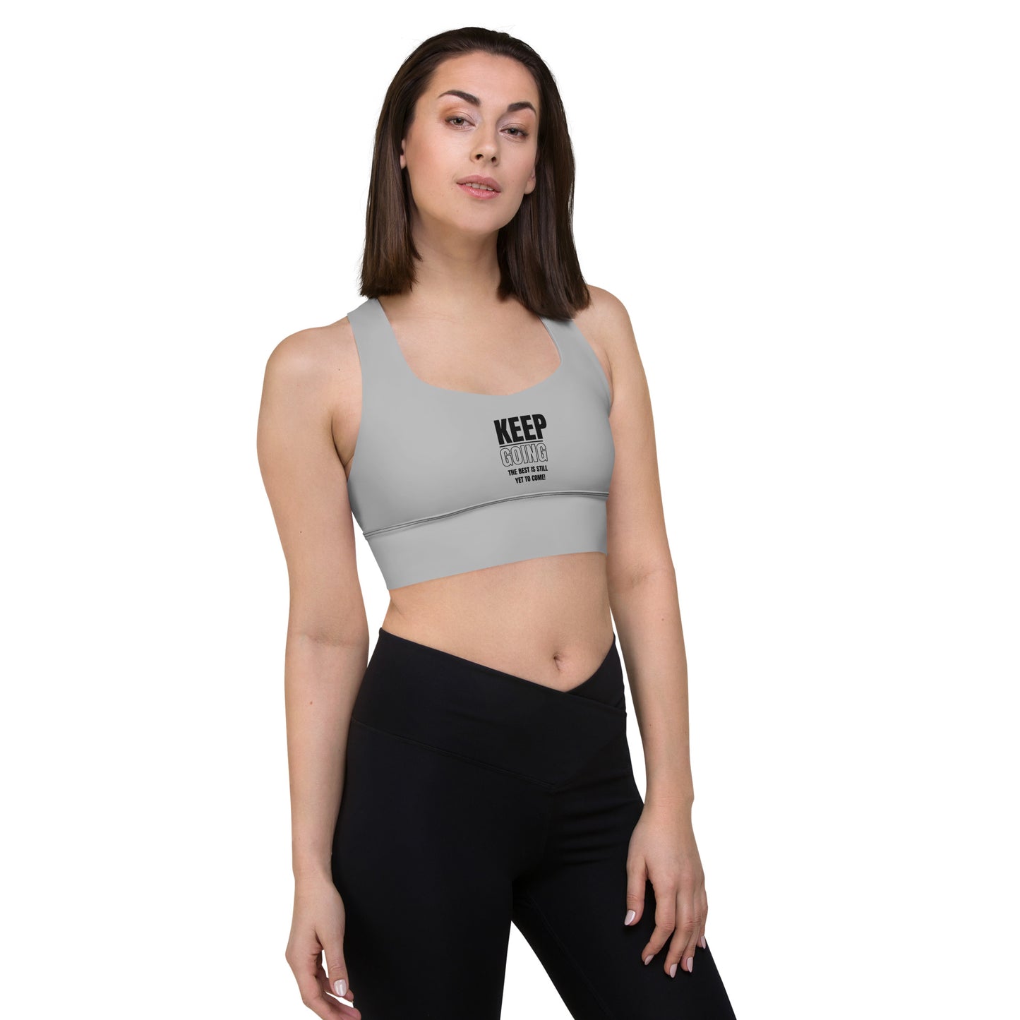 Longline Sports Bra-KEEP GOING (GREY)