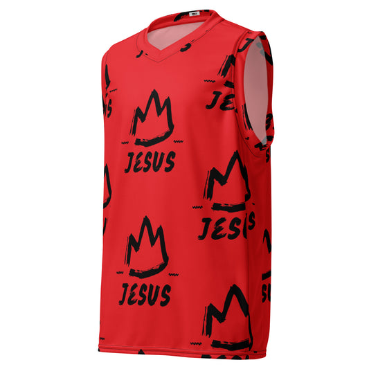 King Jesus Unisex Basketball Jersey (Red)