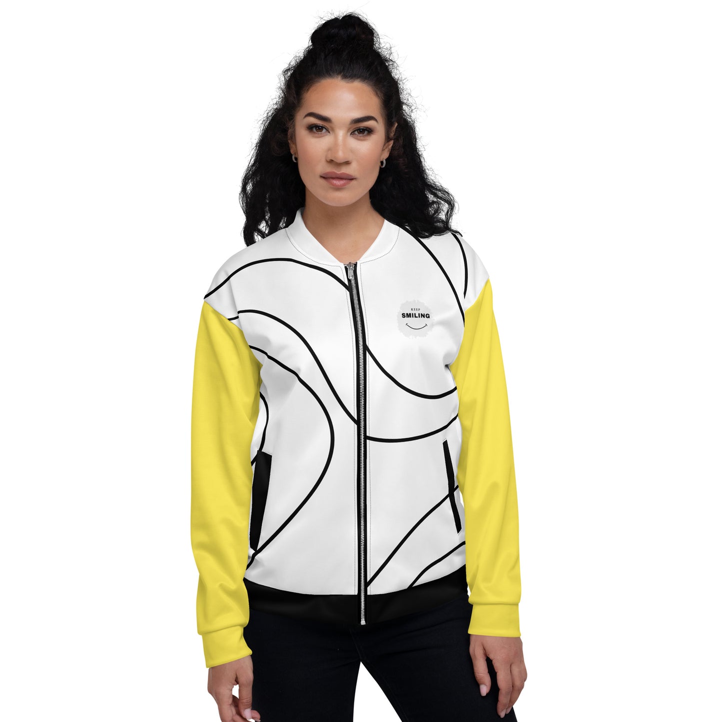 Keep Smiling Unisex Bomber Jacket