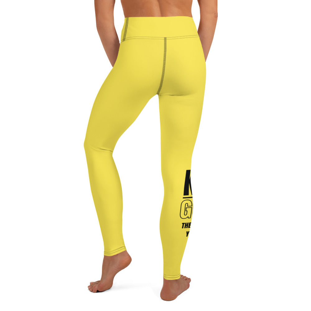 Yoga Leggings-KEEP GOING (YELLOW)