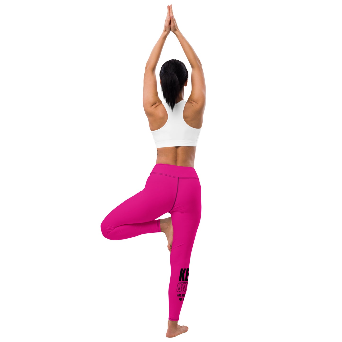 Yoga Leggings-KEEP GOING (FUSCHIA0