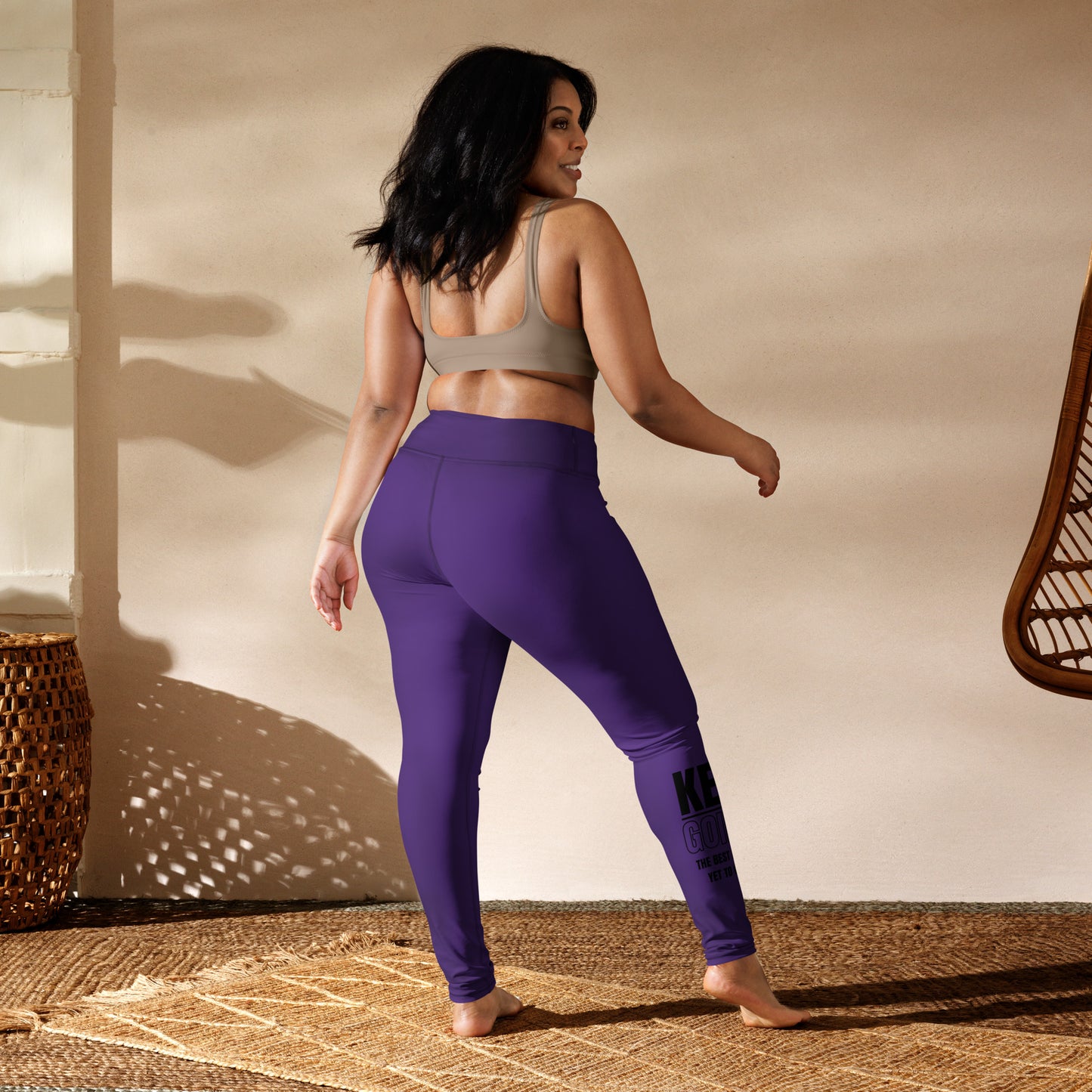 Yoga Leggings-KEEP GOING (PURPLE)