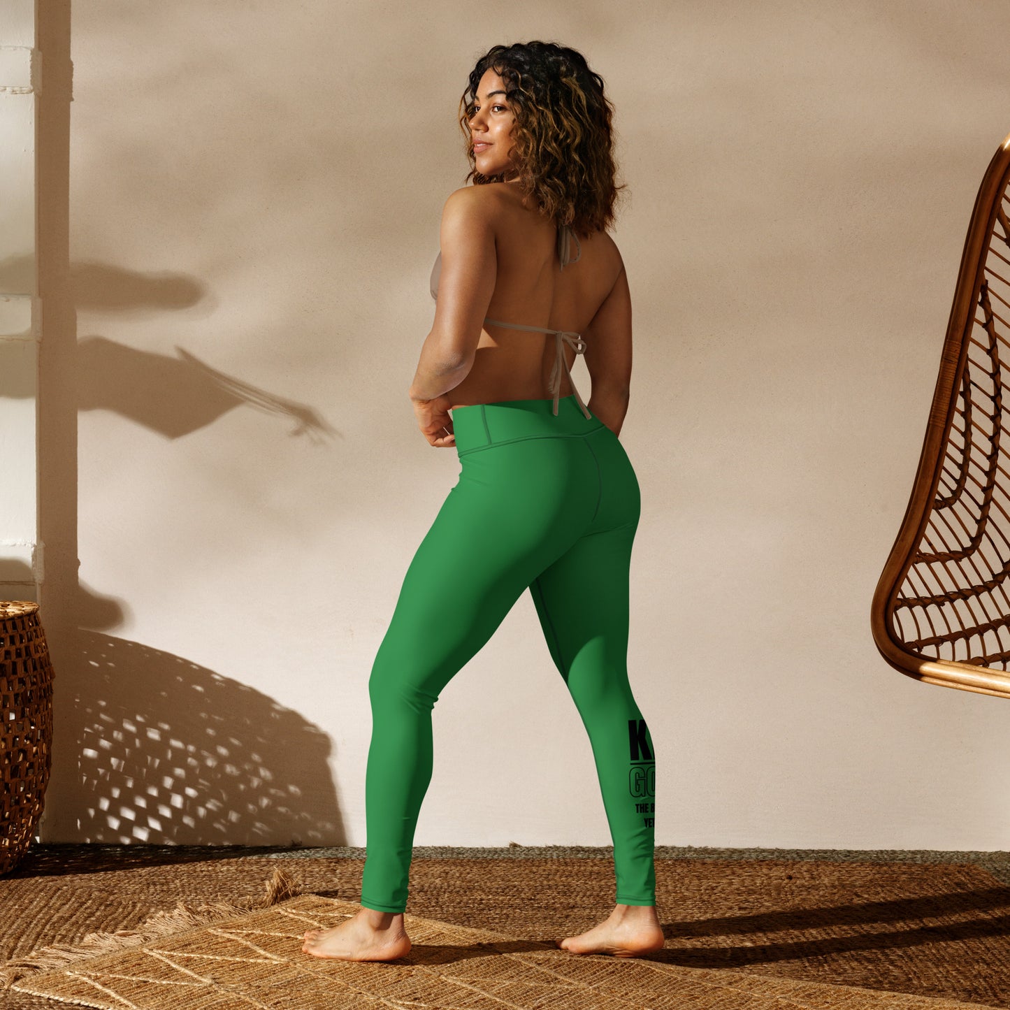 Yoga Leggings-KEEP GOING (GREEN)