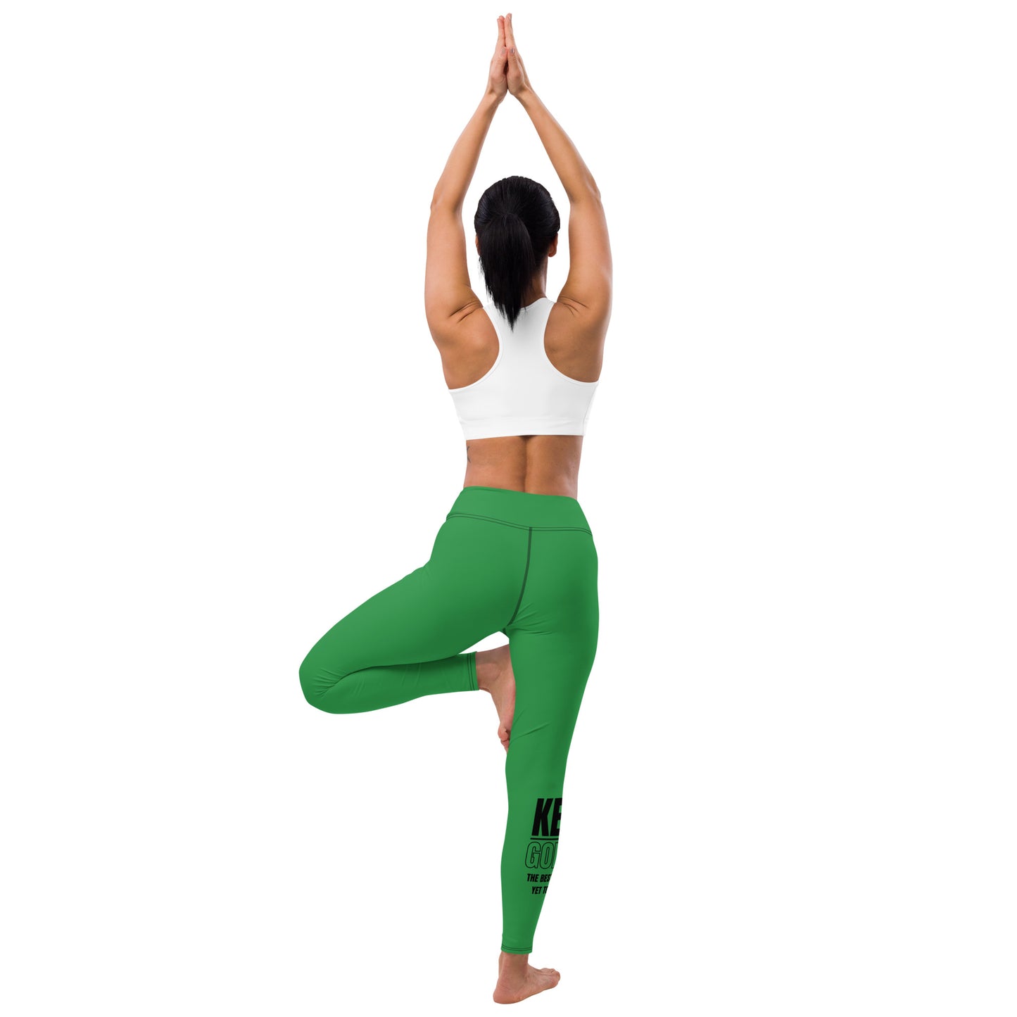 Yoga Leggings-KEEP GOING (GREEN)