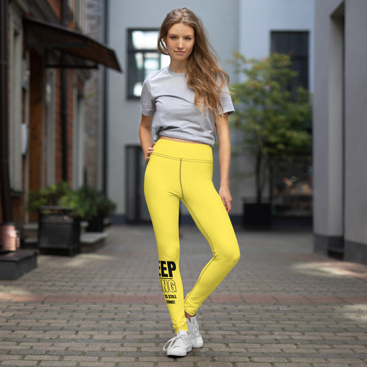 Yoga Leggings-KEEP GOING (YELLOW)