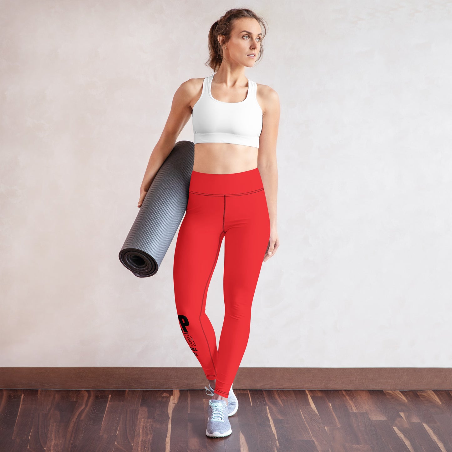 Yoga Leggings-KEEP GOING (RED)