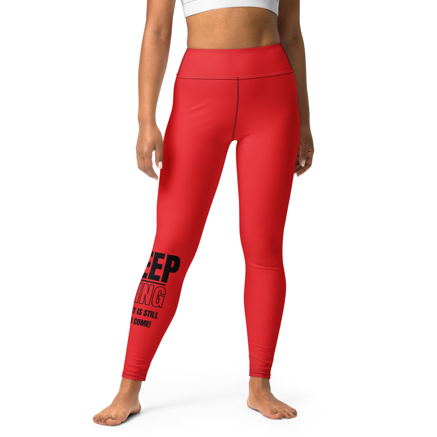 Yoga Leggings-KEEP GOING (RED)