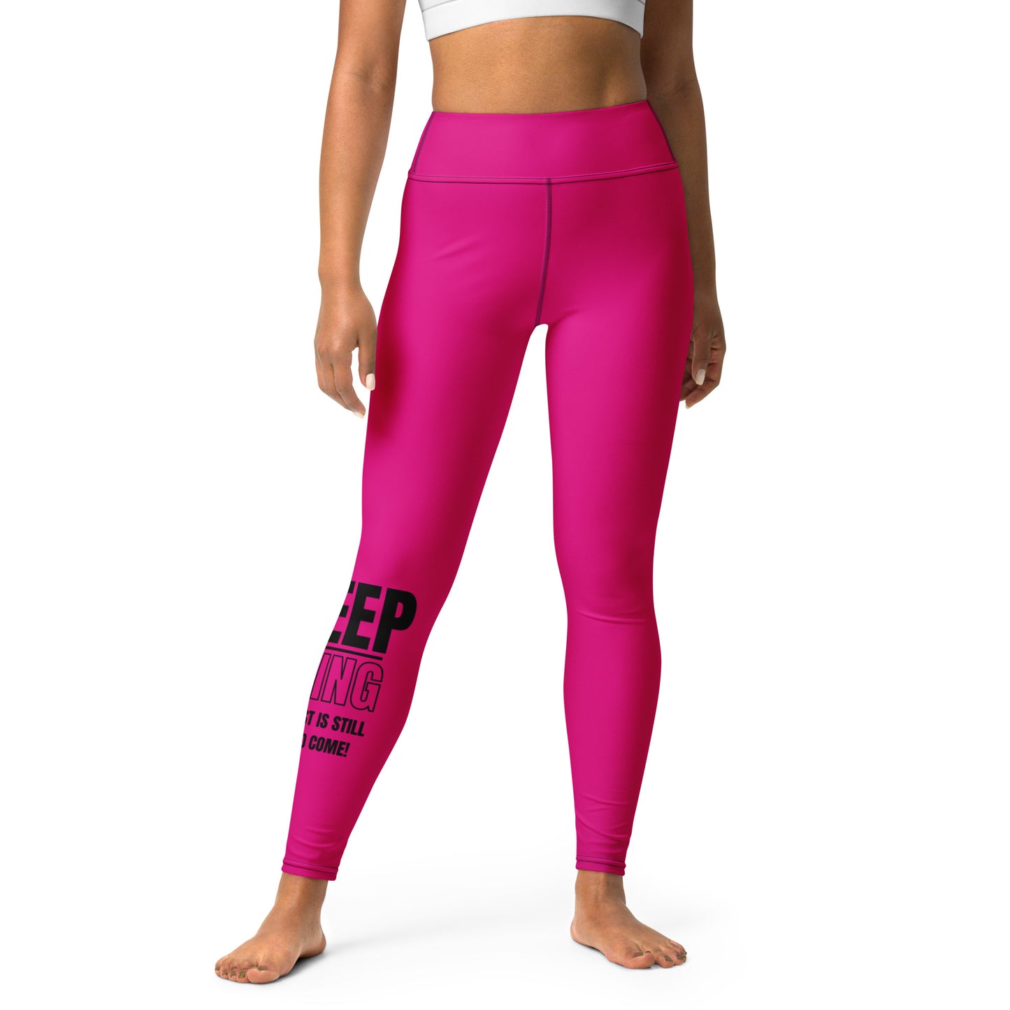 Yoga Leggings-KEEP GOING (FUSCHIA0