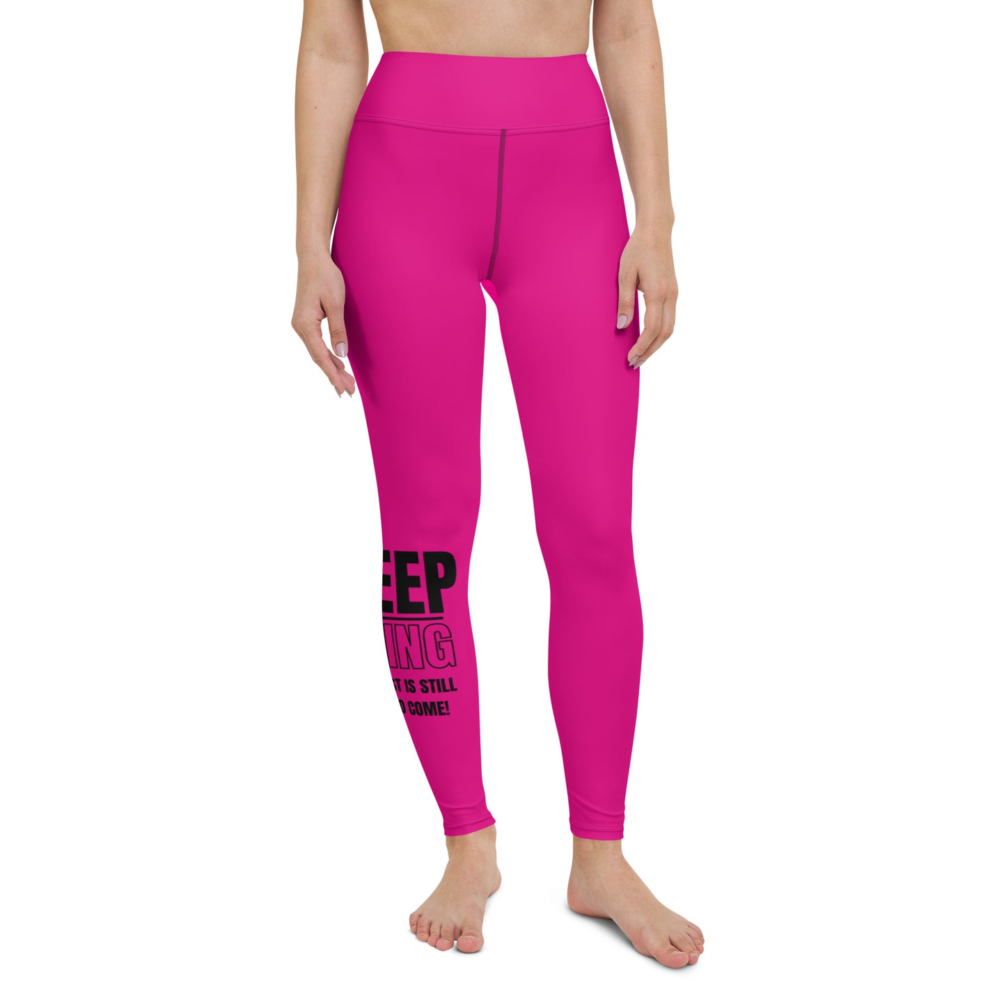 Yoga Leggings-KEEP GOING (FUSCHIA0