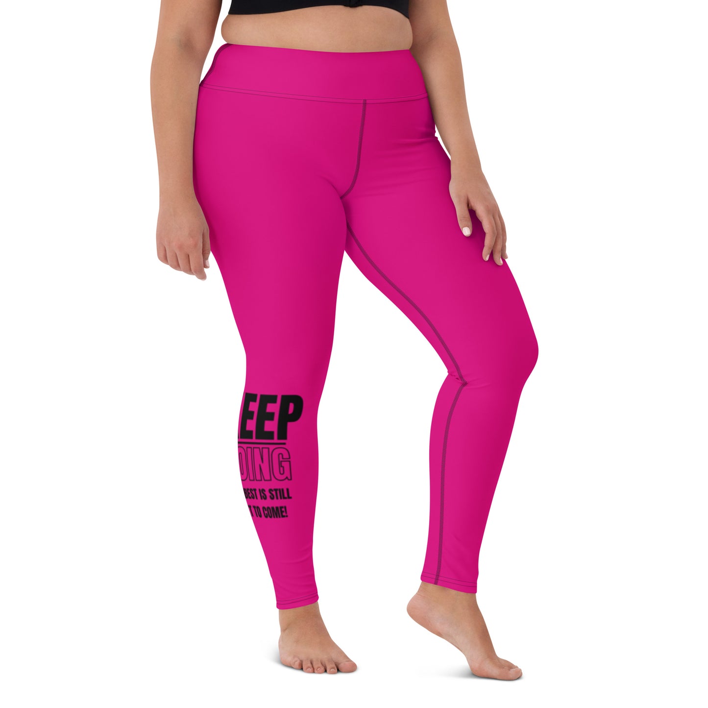 Yoga Leggings-KEEP GOING (FUSCHIA)