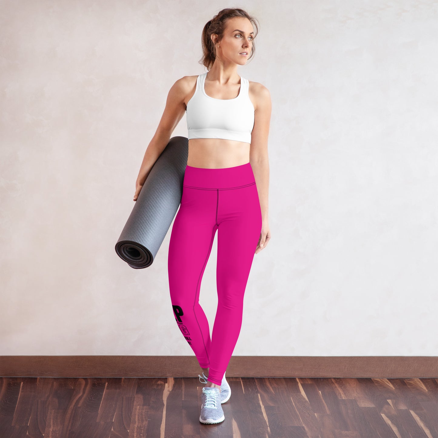 Yoga Leggings-KEEP GOING (FUSCHIA)