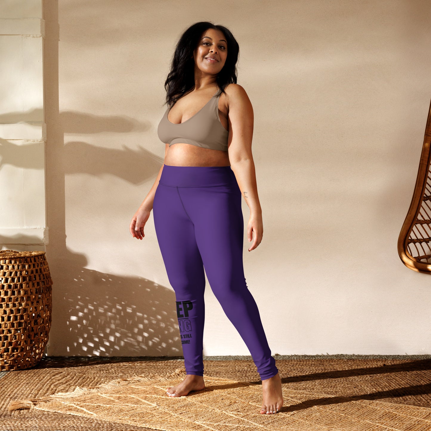 Yoga Leggings-KEEP GOING (PURPLE)