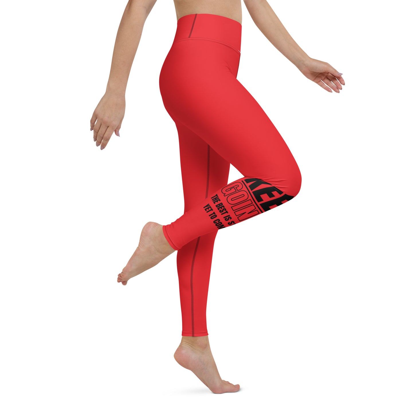 Yoga Leggings-KEEP GOING (RED)