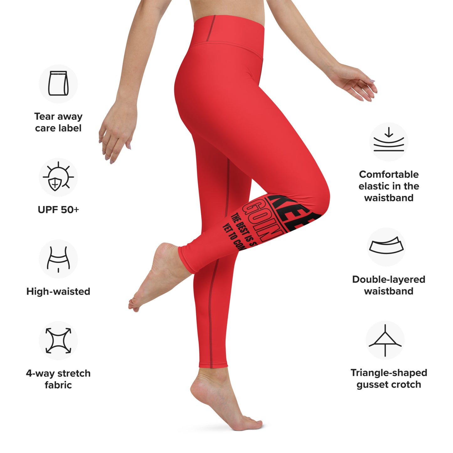 Yoga Leggings-KEEP GOING (RED)