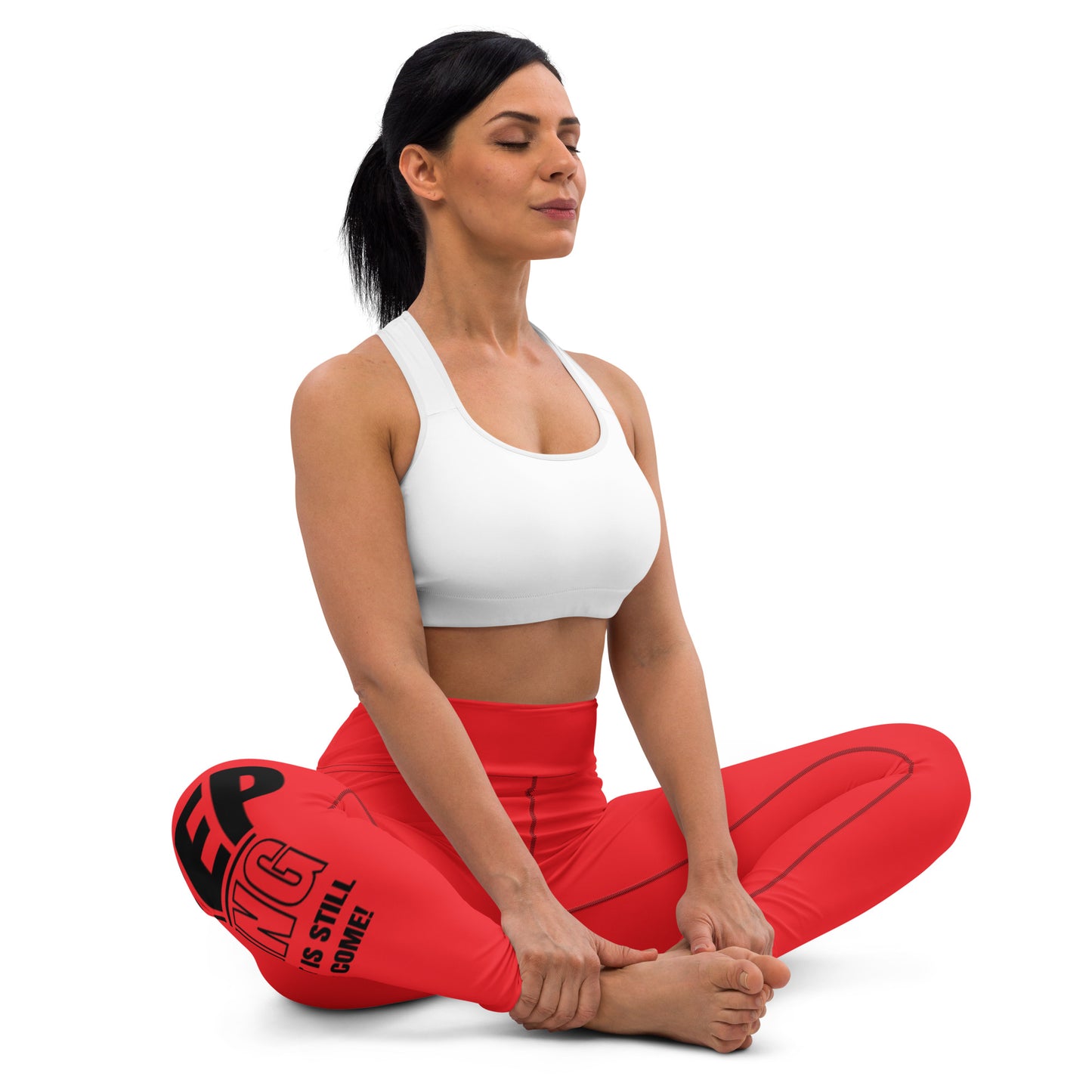 Yoga Leggings-KEEP GOING (RED)