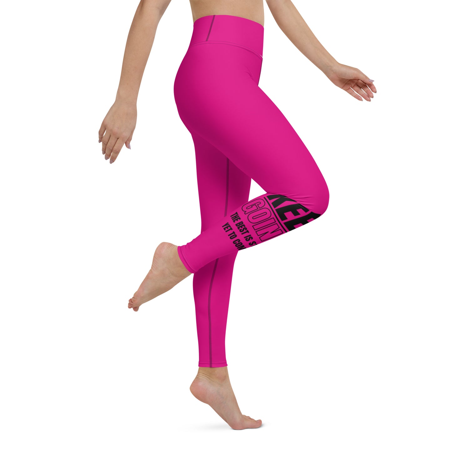 Yoga Leggings-KEEP GOING (FUSCHIA0