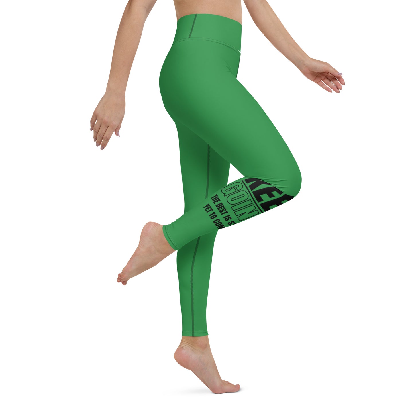 Yoga Leggings-KEEP GOING (GREEN)