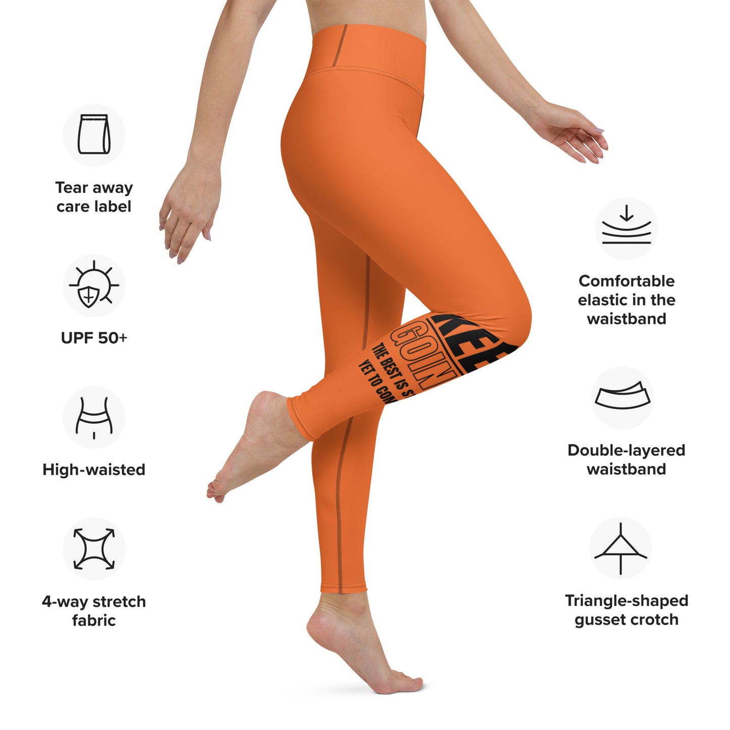 Yoga Leggings-KEEP GOING (ORANGE)