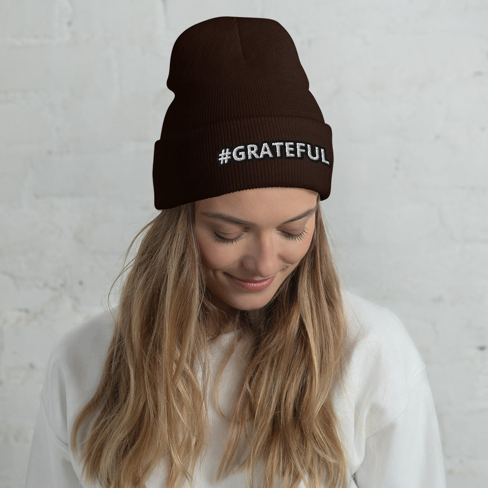 Cuffed Beanie-#GRATEFUL