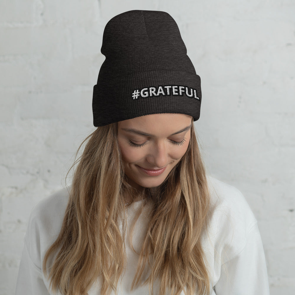 Cuffed Beanie-#GRATEFUL