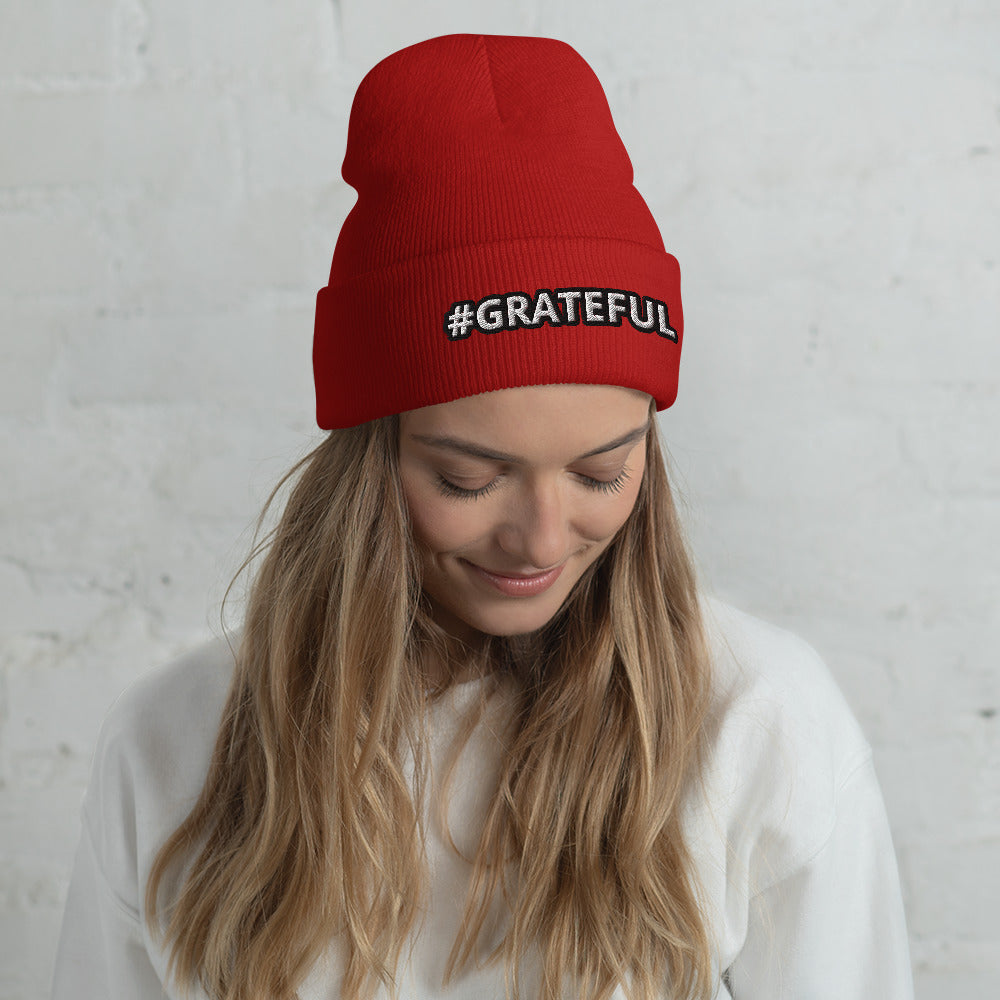 Cuffed Beanie-#GRATEFUL