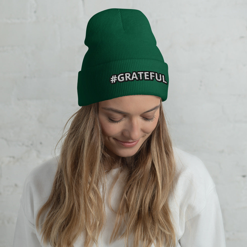 Cuffed Beanie-#GRATEFUL