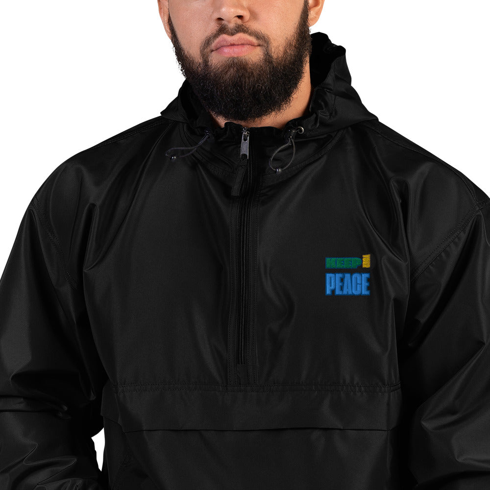 Embroidered Champion Packable Jacket-KEEP YOUR PEACE