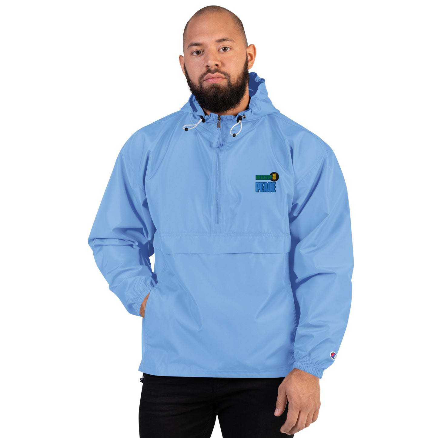 Embroidered Champion Packable Jacket-KEEP YOUR PEACE