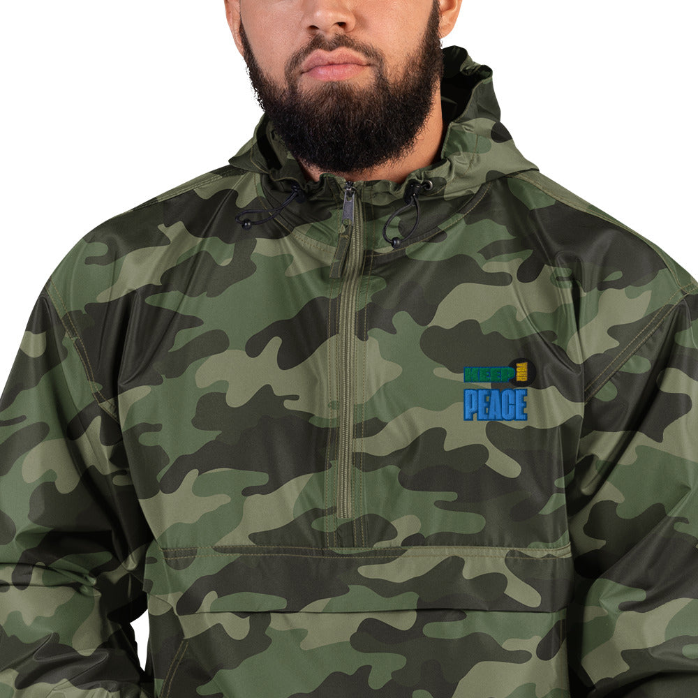 Embroidered Champion Packable Jacket-KEEP YOUR PEACE