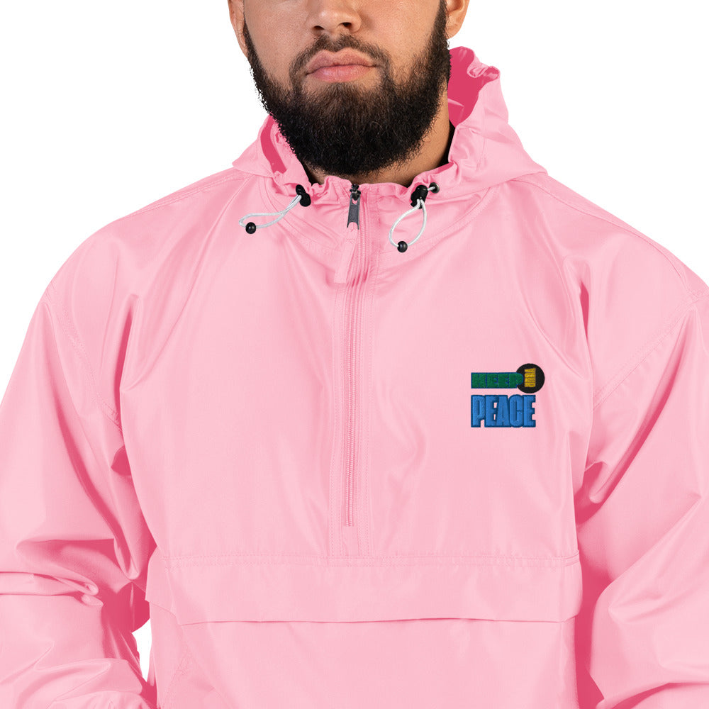 Embroidered Champion Packable Jacket-KEEP YOUR PEACE