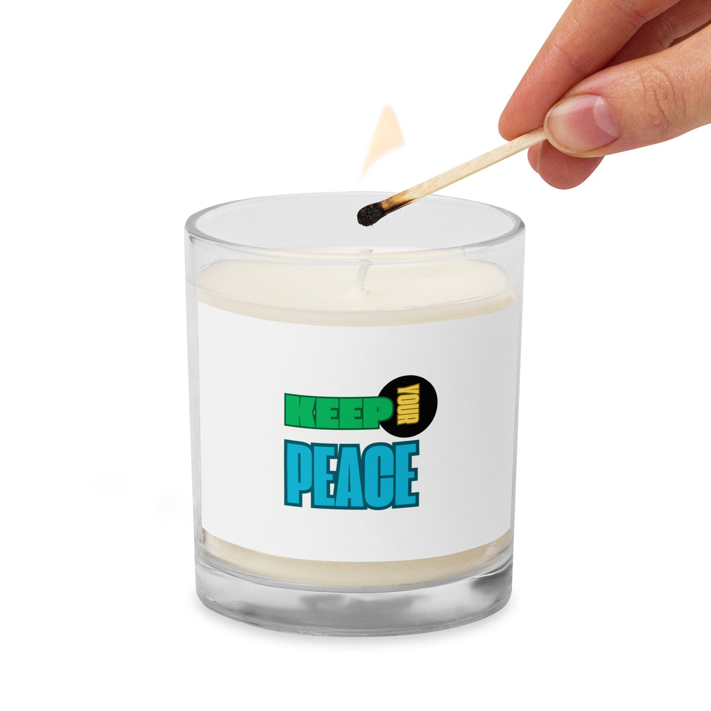 Glass jar soy wax candle-KEEP YOUR PEACE