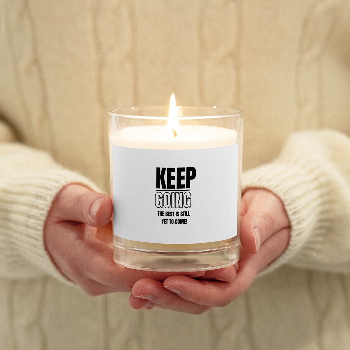 Glass Jar Soy Wax Candle-KEEP GOING