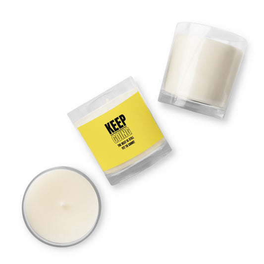 Glass jar soy wax candle-KEEP GOING (YELLOW)