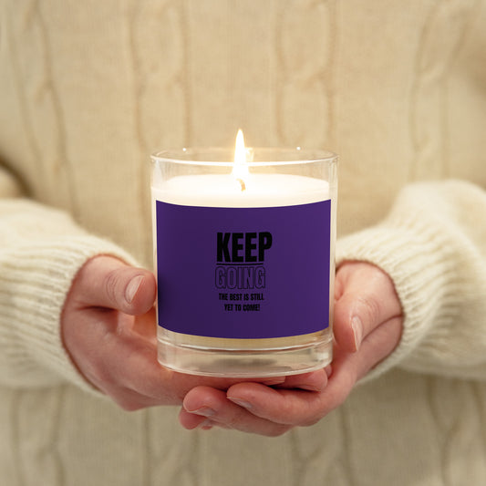 Glass Jar Soy Wax Candle-KEEP GOING (PURPLE)