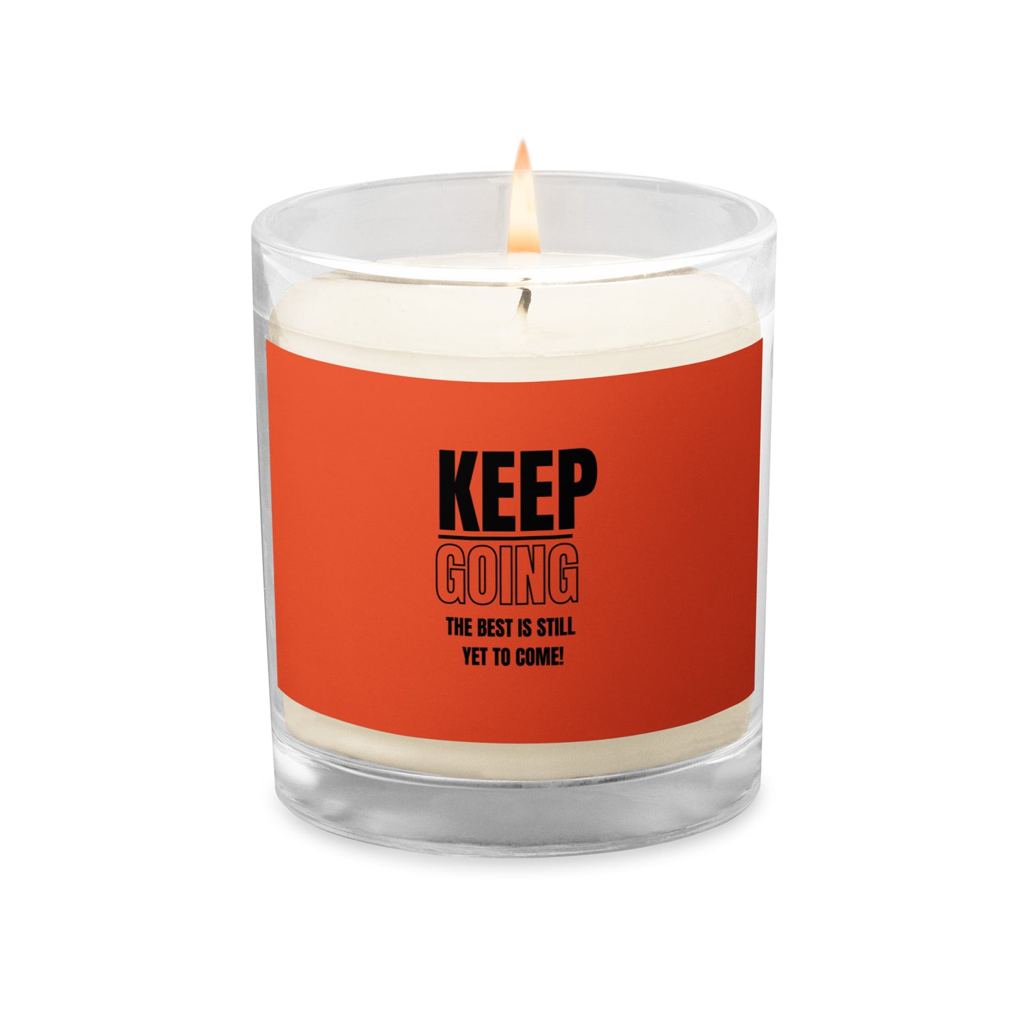 Glass Jar Soy Wax Candle-KEEP GOING (ORANGE)