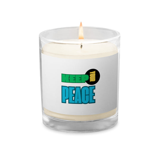 Glass jar soy wax candle-KEEP YOUR PEACE