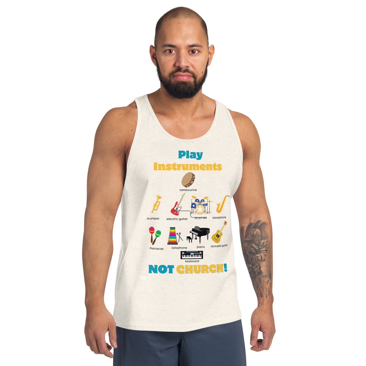 Men's Tank Top-Play Instruments NOT CHURCH