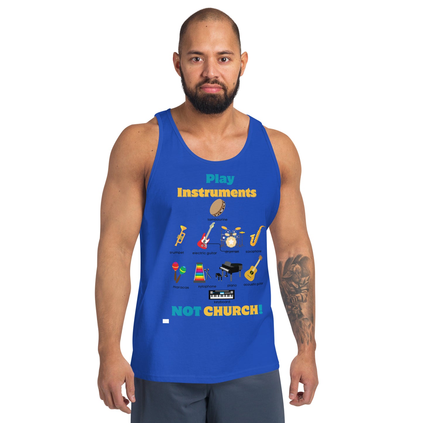 Men's Tank Top-Play Instruments NOT CHURCH