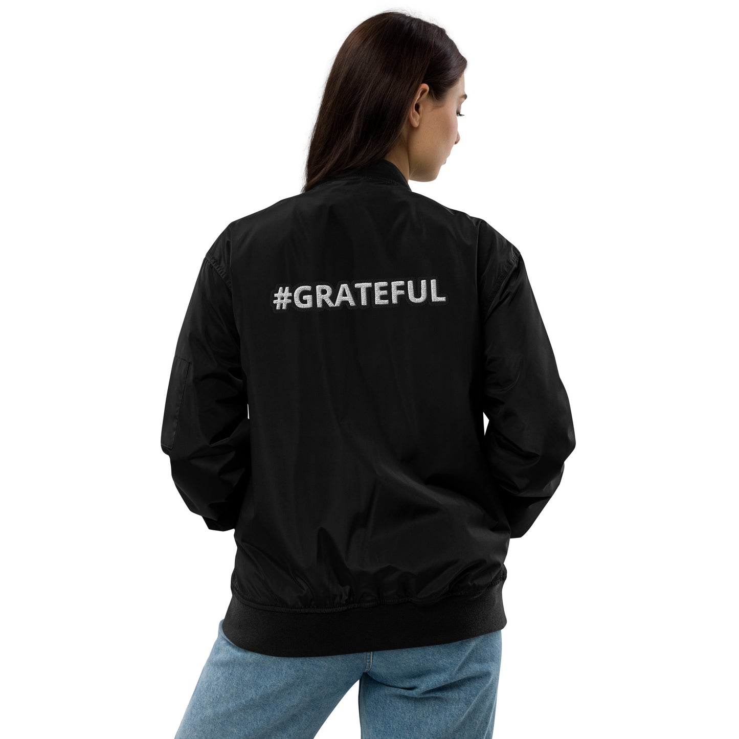 Premium Recycled Bomber Jacket-#GRATEFUL