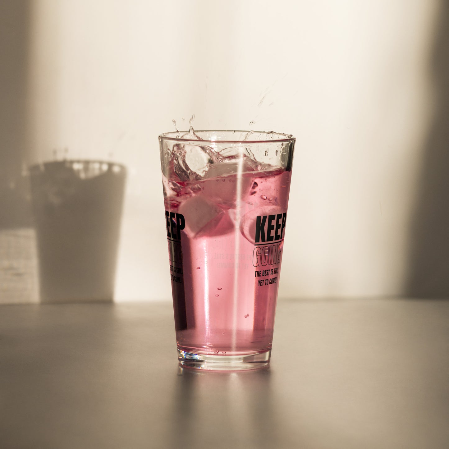 Shaker pint glass-KEEP GOING