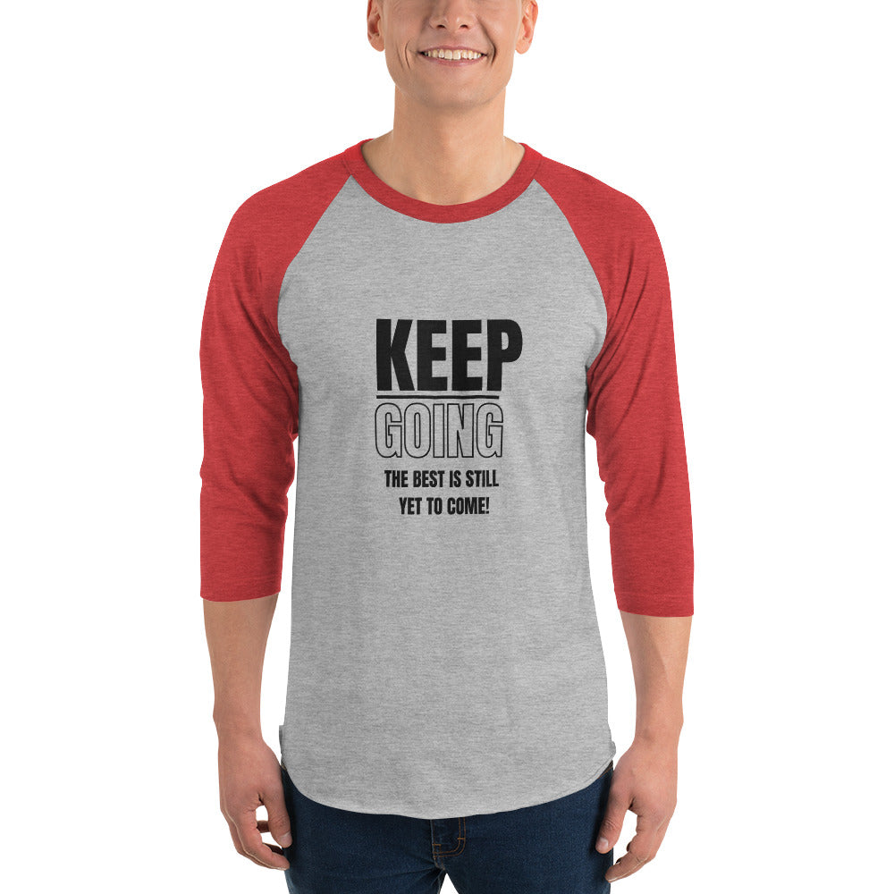 3/4 Sleeve Raglan Shirt-KEEP GOING