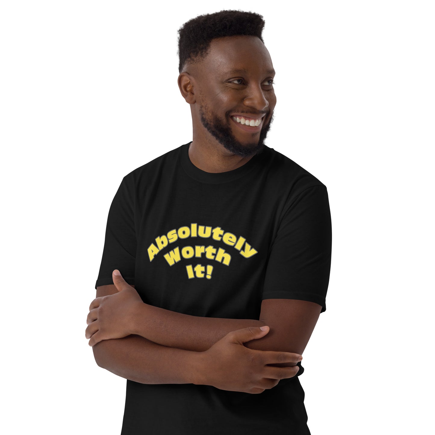 Short-Sleeve Unisex T-Shirt-Absolutely Worth It (Yellow Font)