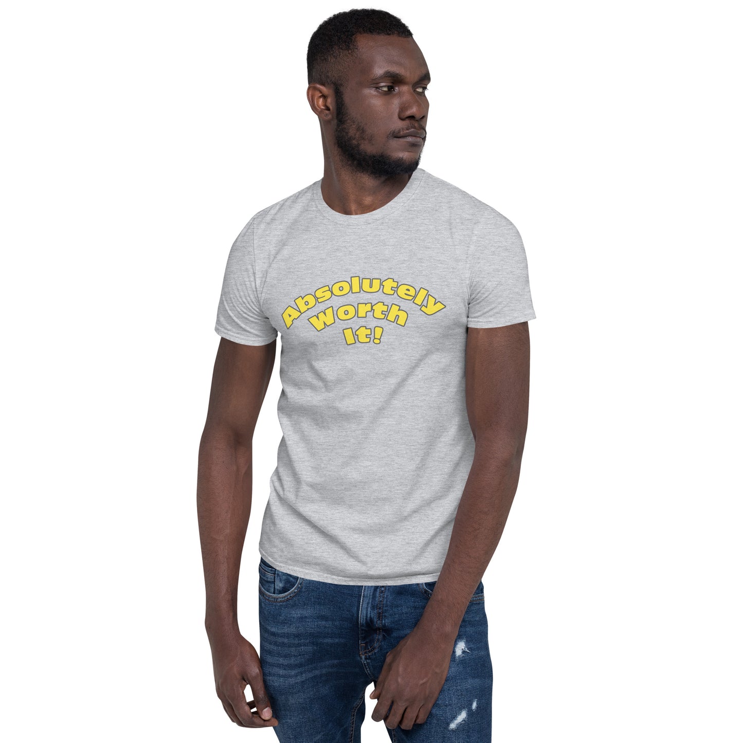 Short-Sleeve Unisex T-Shirt-Absolutely Worth It (Yellow Font)