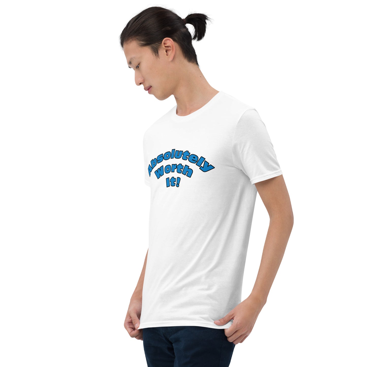 Short-Sleeve Unisex T-Shirt-Absolutely Worth It! (Blue Font)