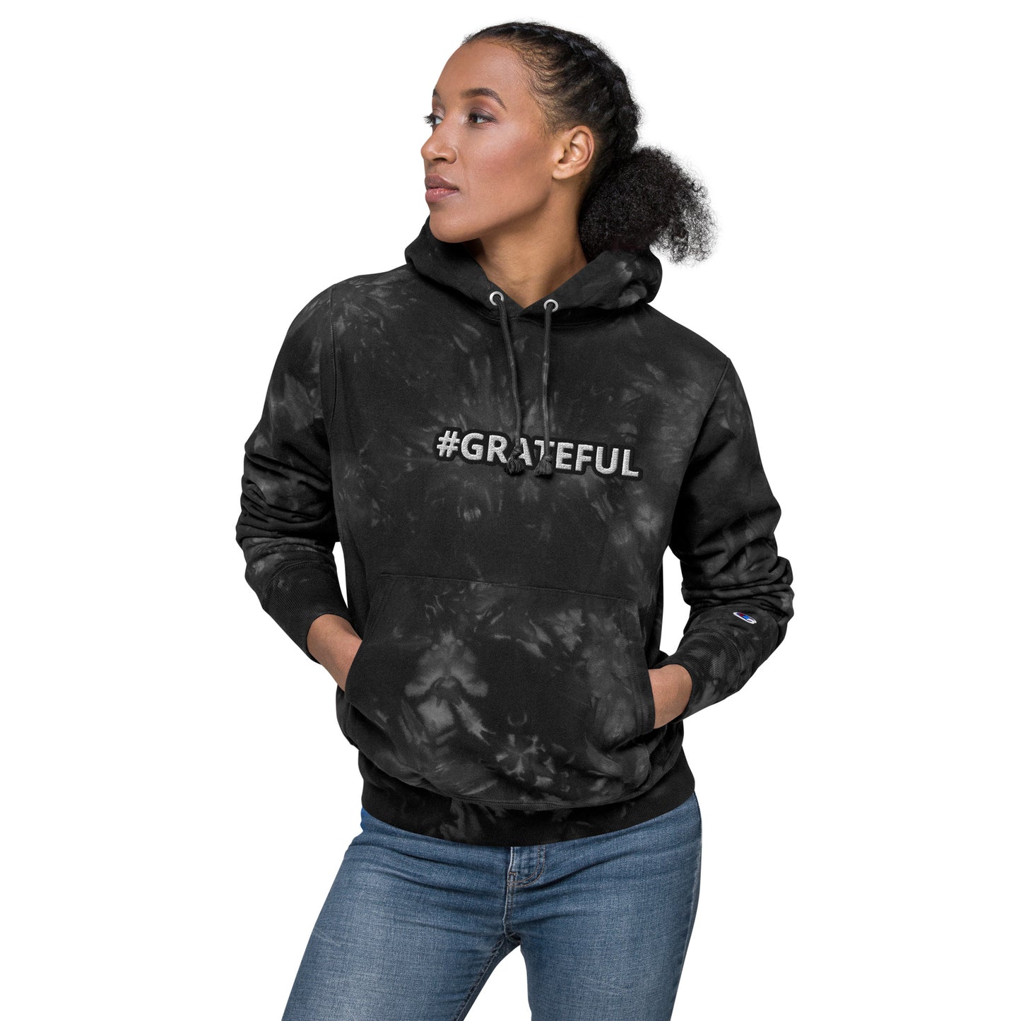 Unisex Champion Tie-Dye Hoodie-#GRATEFUL