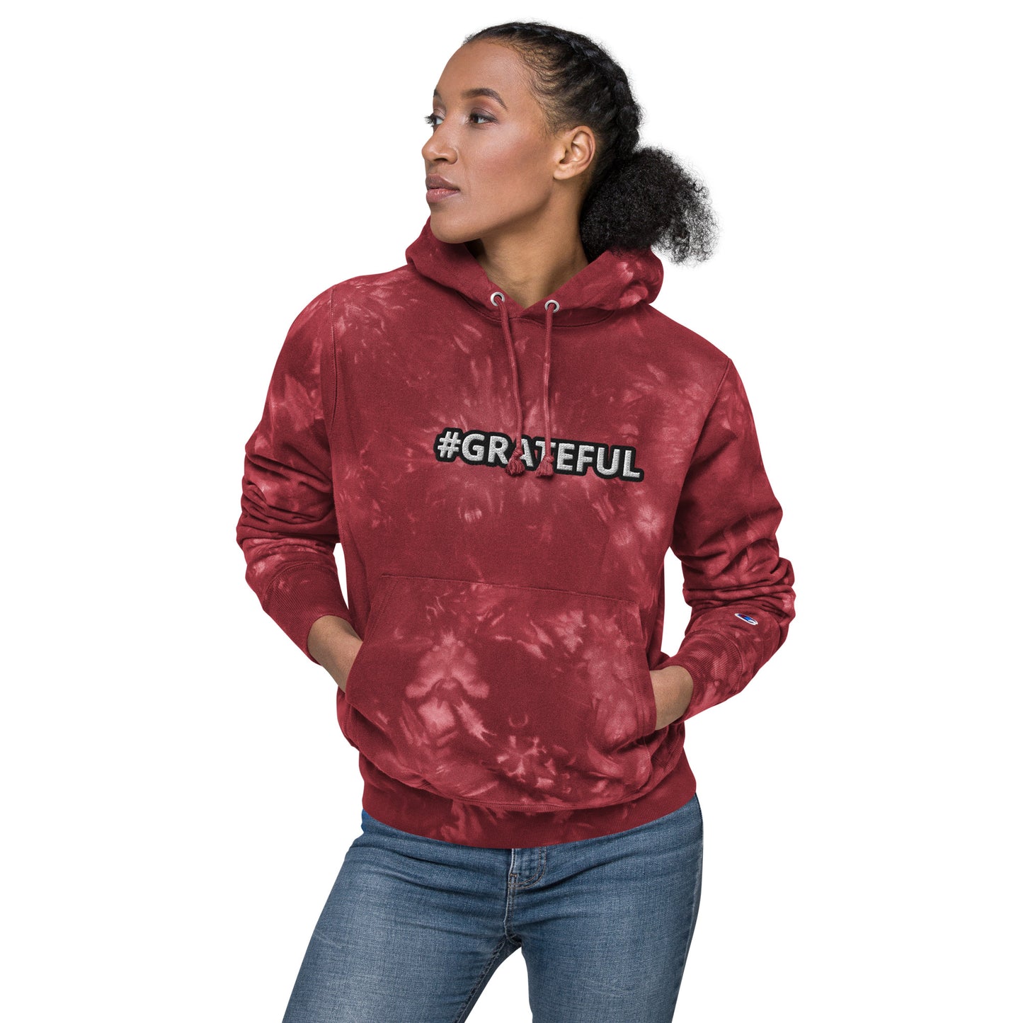 Unisex Champion Tie-Dye Hoodie-#GRATEFUL