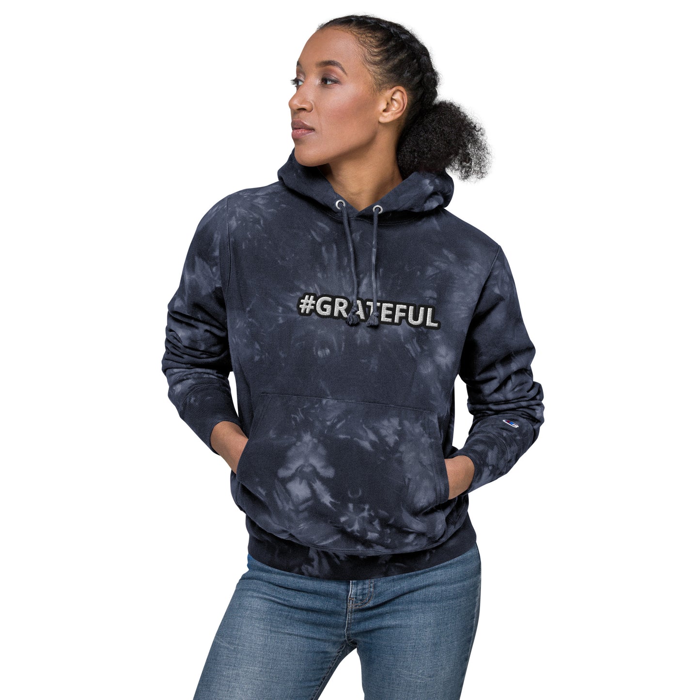 Unisex Champion Tie-Dye Hoodie-#GRATEFUL