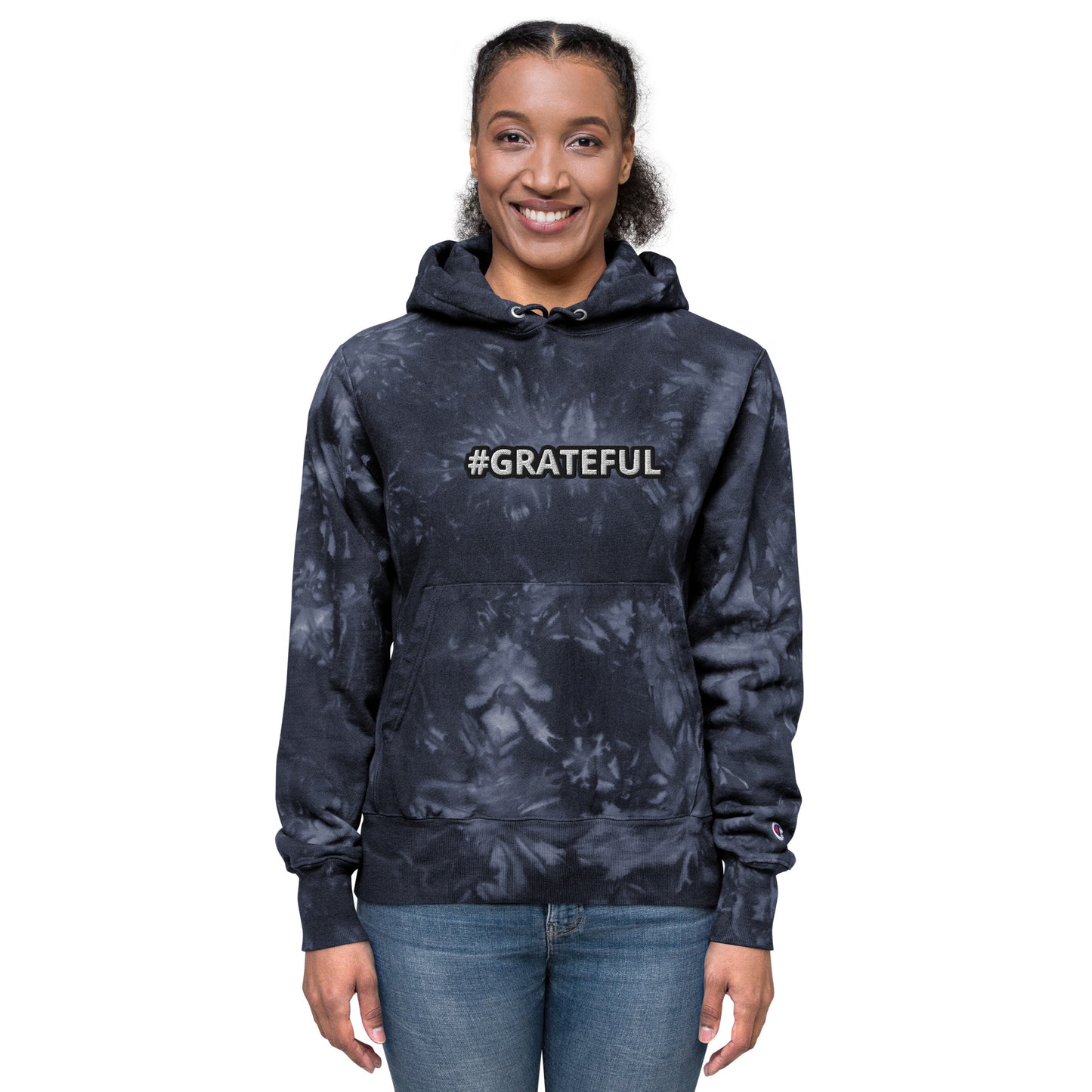 Unisex Champion Tie-Dye Hoodie-#GRATEFUL