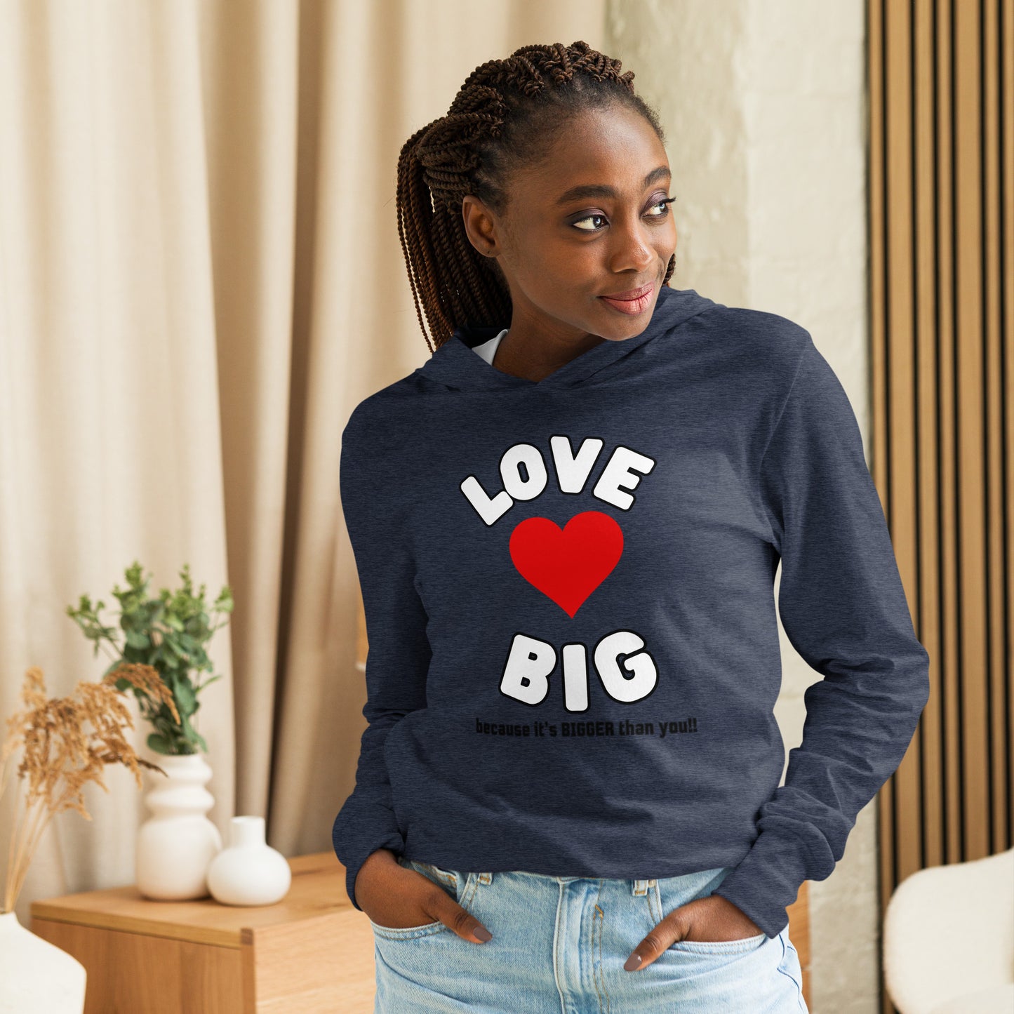 Unisex Hooded Long-Sleeve Tee-LOVE BIG